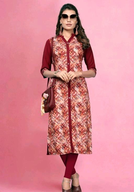 Stylish Maroon Heavy American Crepe Kurtis - Fashion Greet Stylish Maroon Heavy American Crepe Kurtis - Fashion Greet