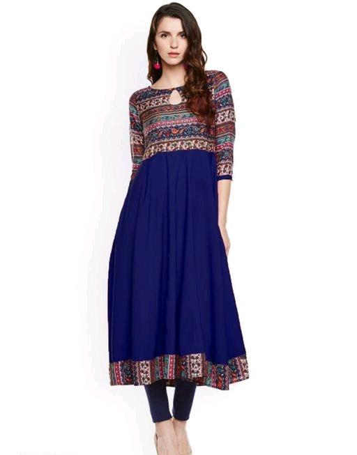 Designer Navy Printed Women Kurti - Fashion Greet Designer Navy Printed Women Kurti - Fashion Greet