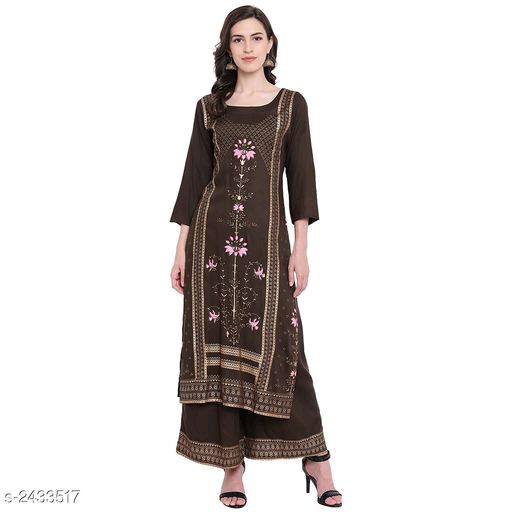 Eashita Brown Printed Attractive Kurta Set - Fashion Greet Eashita Brown Printed Attractive Kurta Set - Fashion Greet