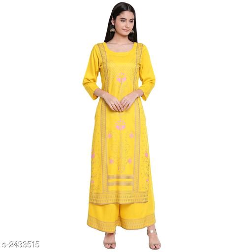 Eashita Attractive Yellow Printed Kurta Set - Fashion Greet Eashita Attractive Yellow Printed Kurta Set - Fashion Greet