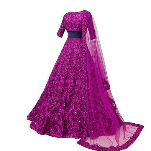 Mordenfab Pink Georgette Embroidered Semi Stitched Lehenga Choli - Fashion Greet Mordenfab Pink Georgette Embroidered Semi Stitched Lehenga Choli - Fashion Greet