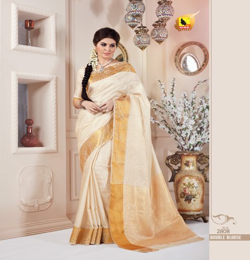 Meera Blue Tussar Jacqard Silk Saree - Fashion Greet Meera Blue Tussar Jacqard Silk Saree - Fashion Greet