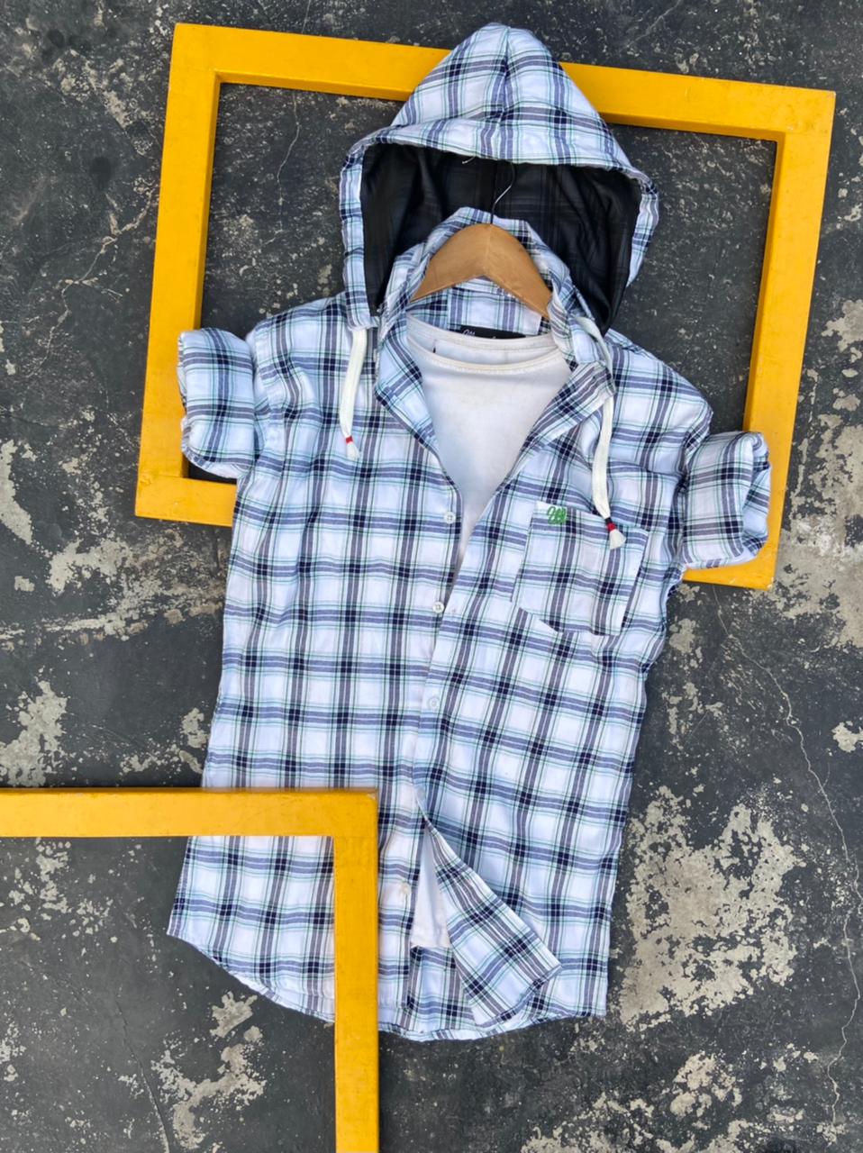 Seasons White Check Removable Hood Shirts - Fashion Greet Seasons White Check Removable Hood Shirts - Fashion Greet
