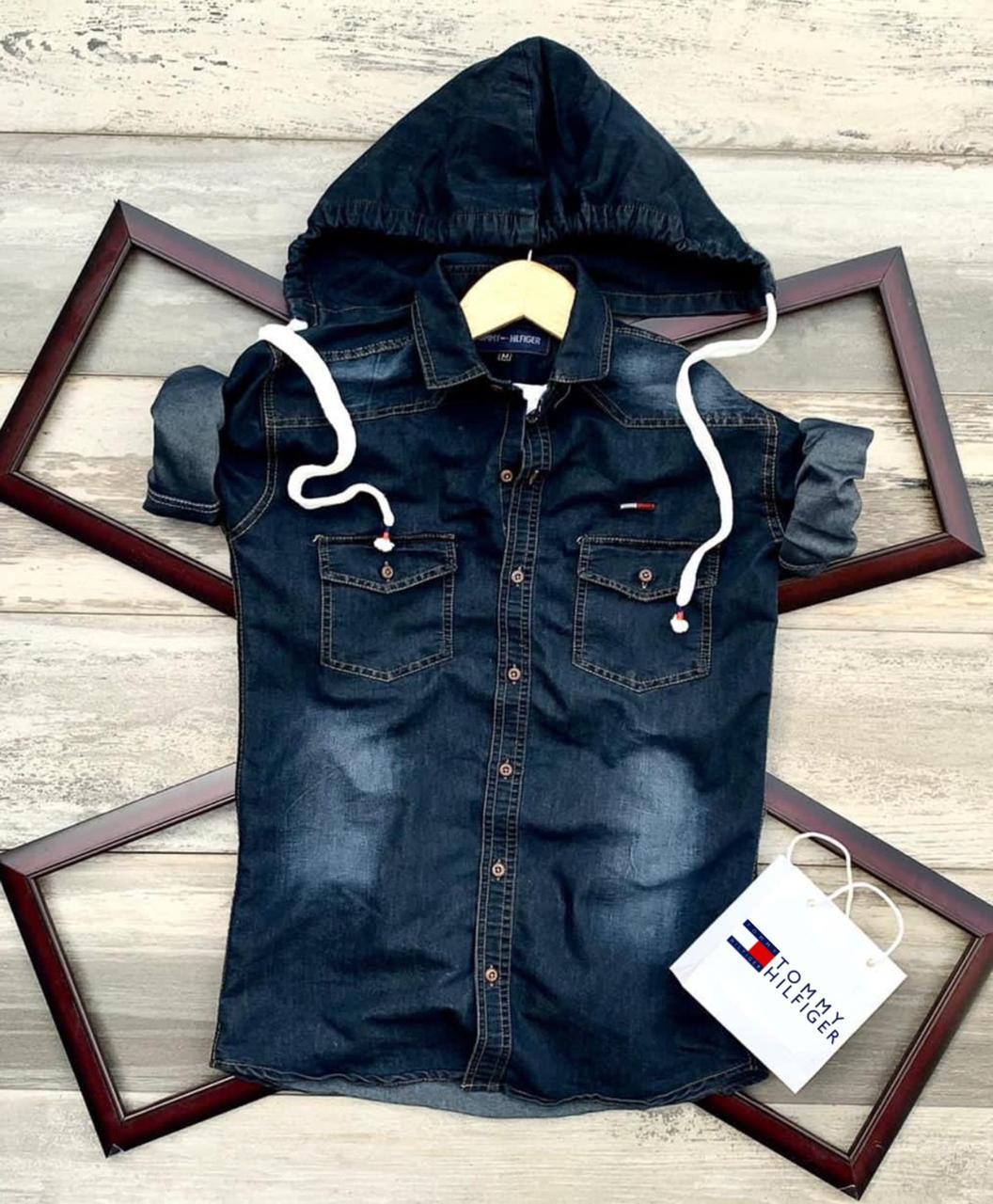 Seasons Navy Denim Detachable Shirts - Fashion Greet Seasons Navy Denim Detachable Shirts - Fashion Greet