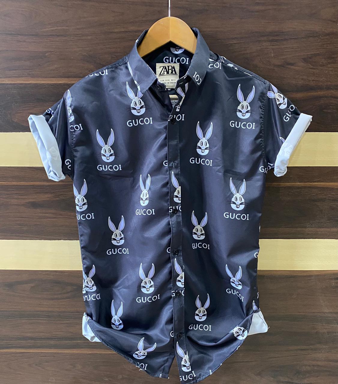 Designer Men Navy Floral Printed Shirts - Fashion Greet