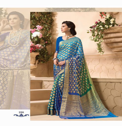 Sakshi Blue Color Crepe Silk Saree - Fashion Greet Sakshi Blue Color Crepe Silk Saree - Fashion Greet