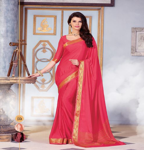 Sindoor Red Color Crepe Silk Saree - Fashion Greet Sindoor Red Color Crepe Silk Saree - Fashion Greet