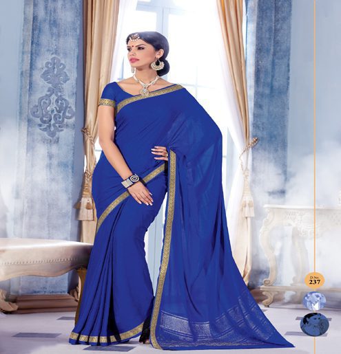 Sindoor Navy Blue Color Crepe Silk Saree - Fashion Greet Sindoor Navy Blue Color Crepe Silk Saree - Fashion Greet
