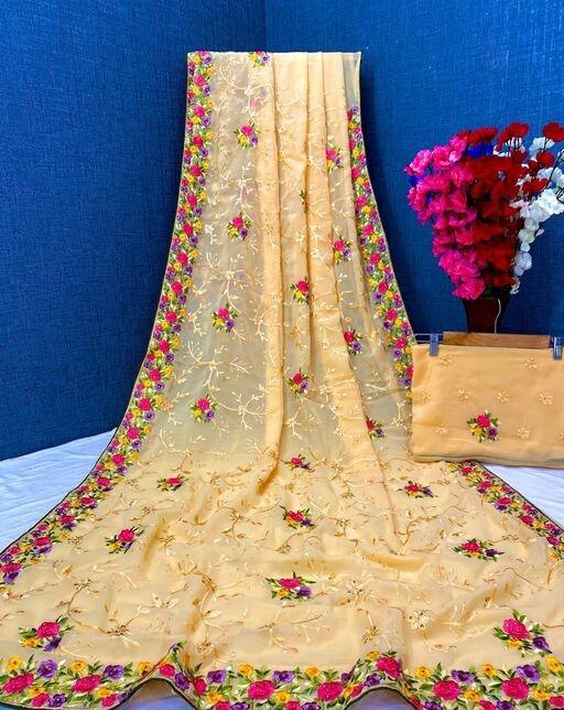 Aishani Multi Refined Embroidered Sarees - Fashion Greet Aishani Multi Refined Embroidered Sarees - Fashion Greet