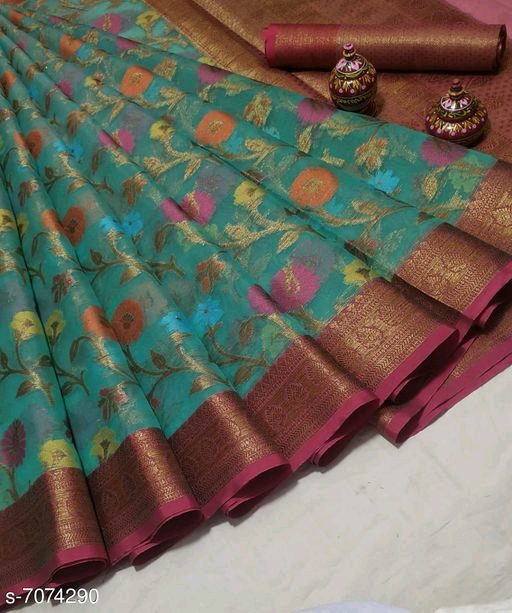 Aagyeyi Petite Green Floral Printed Sarees - Fashion Greet Aagyeyi Petite Green Floral Printed Sarees - Fashion Greet