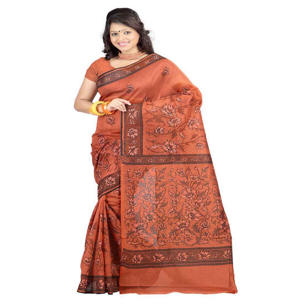 Seasons Printed Maroon & Black Cotton Saree - Fashion Greet Seasons Printed Maroon & Black Cotton Saree - Fashion Greet