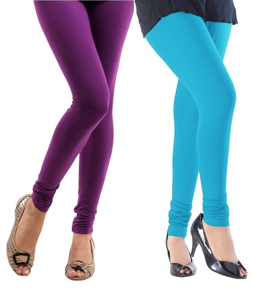 Pack of 2 Purple & Turquoise Leggings - Fashion Greet Pack of 2 Purple & Turquoise Leggings - Fashion Greet