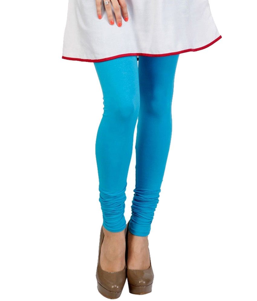 Turquoise Blue Stretchable Hosiery Leggings - Fashion Greet Turquoise Blue Stretchable Hosiery Leggings - Fashion Greet