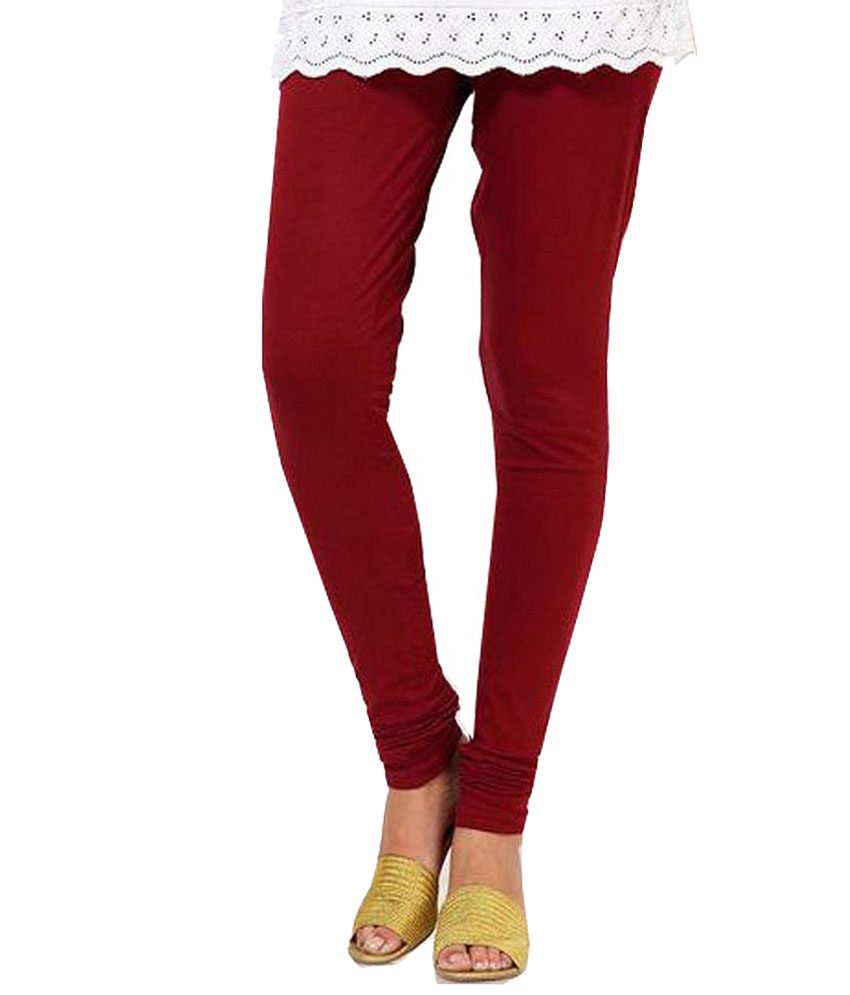 Comfort Fit Maroon Leggings - Fashion Greet Comfort Fit Maroon Leggings - Fashion Greet