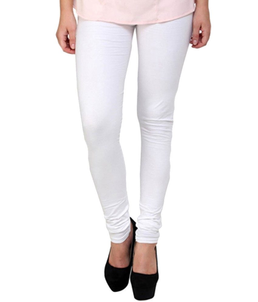 Classic White Plain Leggings - Fashion Greet Classic White Plain Leggings - Fashion Greet