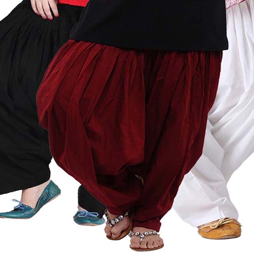 Combo Offer on Black, Maroon & White Patiala Salwar - Fashion Greet Combo Offer on Black, Maroon & White Patiala Salwar - Fashion Greet