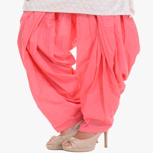 Coral Pink Cotton Patiala Salwar - Fashion Greet Coral Pink Cotton Patiala Salwar - Fashion Greet