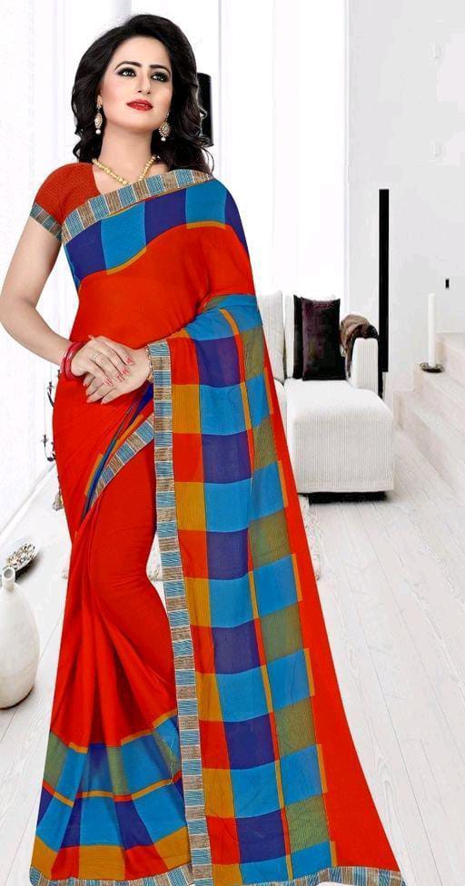 Jivika Fabulous Red Chanderi Silk Sarees - Fashion Greet Jivika Fabulous Red Chanderi Silk Sarees - Fashion Greet