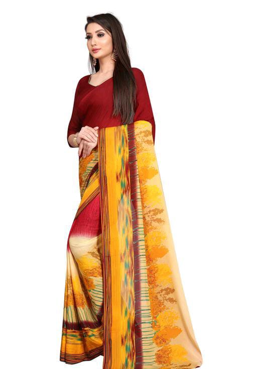 Kashvi Multi Petite Georgette Printed Sarees - Fashion Greet Kashvi Multi Petite Georgette Printed Sarees - Fashion Greet