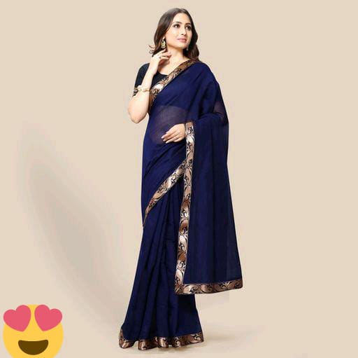 Banita Attractive Navy Cotton Sarees - Fashion Greet Banita Attractive Navy Cotton Sarees - Fashion Greet