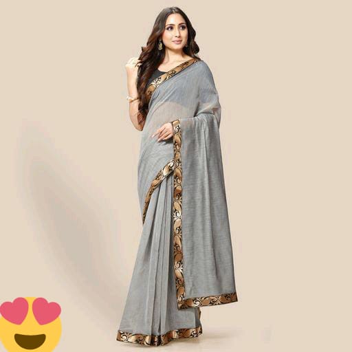 Banita Attractive Grey Cotton Sarees - Fashion Greet Banita Attractive Grey Cotton Sarees - Fashion Greet