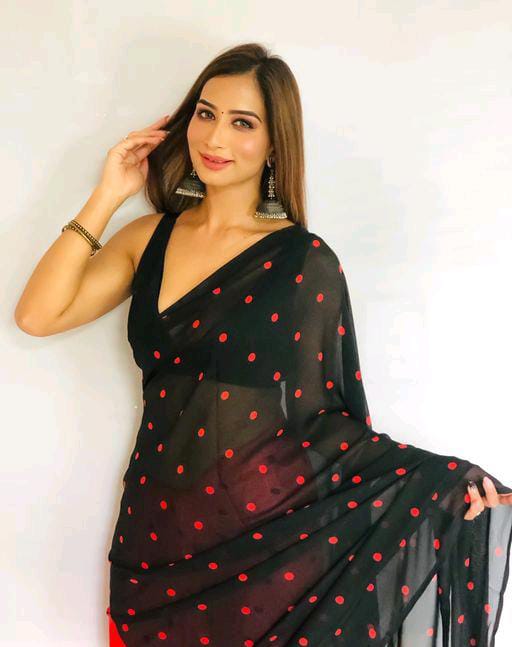 Adrika Refined Georgette Black Printed Sarees - Fashion Greet Adrika Refined Georgette Black Printed Sarees - Fashion Greet