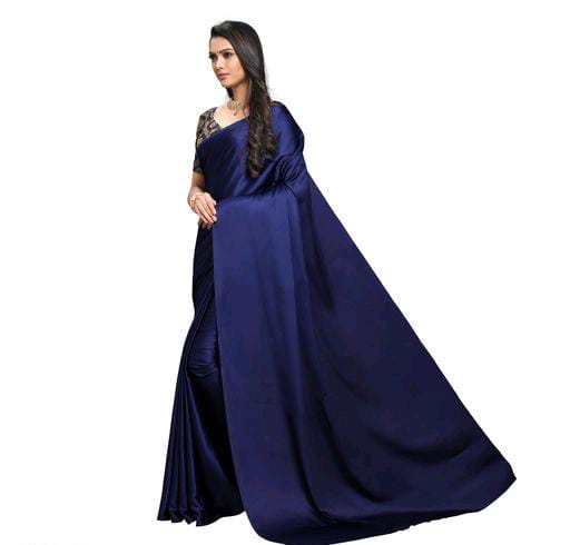 Chitrarekha Superior Navy Satin Sarees - Fashion Greet Chitrarekha Superior Navy Satin Sarees - Fashion Greet