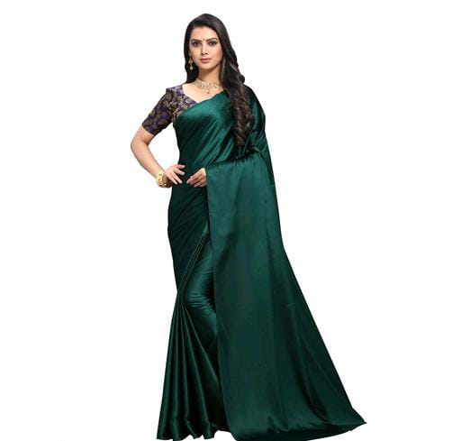 Chitrarekha Superior Green Satin Sarees - Fashion Greet Chitrarekha Superior Green Satin Sarees - Fashion Greet