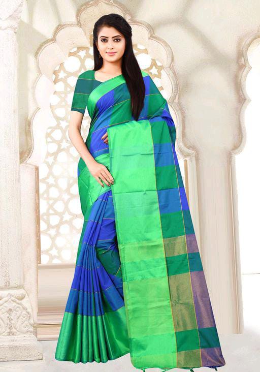 Aakarsha Green Check Cotton Silk Sarees - Fashion Greet Aakarsha Green Check Cotton Silk Sarees - Fashion Greet