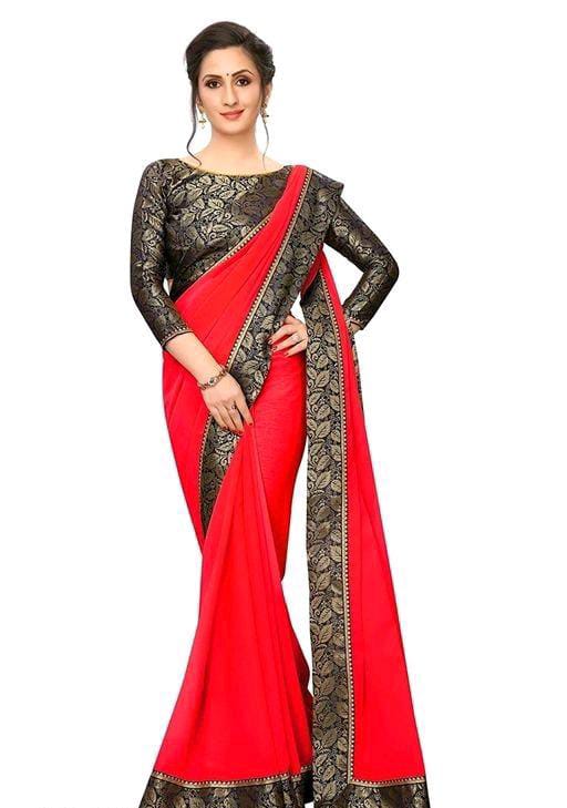 Kashvi Drishya Red Georgette Sarees - Fashion Greet Kashvi Drishya Red Georgette Sarees - Fashion Greet