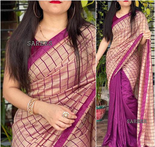Jivika Sensational Georgette Purple Checked Sarees - Fashion Greet Jivika Sensational Georgette Purple Checked Sarees - Fashion Greet