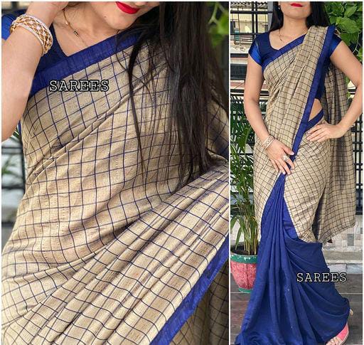Jivika Sensational Georgette Blue Checked Sarees - Fashion Greet Jivika Sensational Georgette Blue Checked Sarees - Fashion Greet