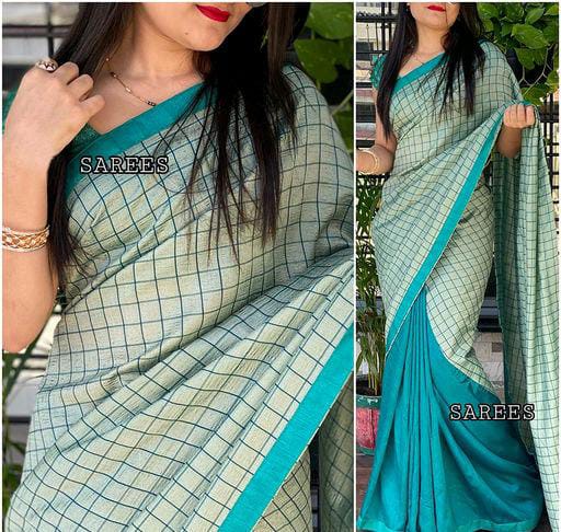 Jivika Sensational Georgette Aqua Checked Sarees - Fashion Greet Jivika Sensational Georgette Aqua Checked Sarees - Fashion Greet