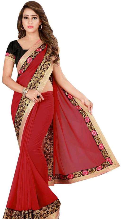 Myra Georgette Maroon Printed Sarees - Fashion Greet Myra Georgette Maroon Printed Sarees - Fashion Greet
