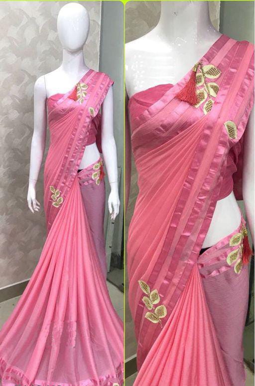 Abhisarika Refined Pink Georgette Sarees - Fashion Greet Abhisarika Refined Pink Georgette Sarees - Fashion Greet