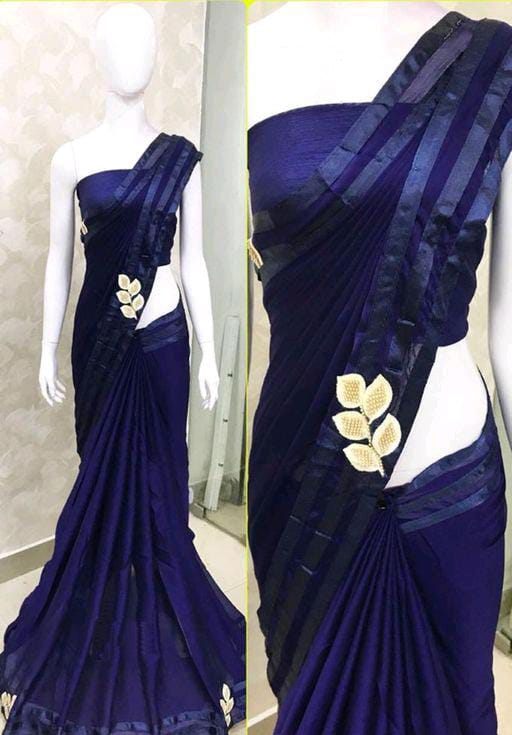 Abhisarika Refined Blue Georgette Sarees - Fashion Greet Abhisarika Refined Blue Georgette Sarees - Fashion Greet