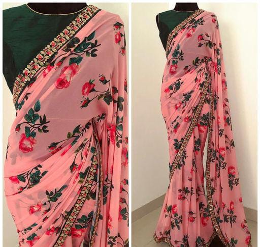 Aagyeyi Sensational Multi Floral Printed Sarees - Fashion Greet Aagyeyi Sensational Multi Floral Printed Sarees - Fashion Greet