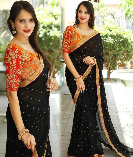 Diva Classy Black Printed Women’s Sarees - Fashion Greet Diva Classy Black Printed Women’s Sarees - Fashion Greet