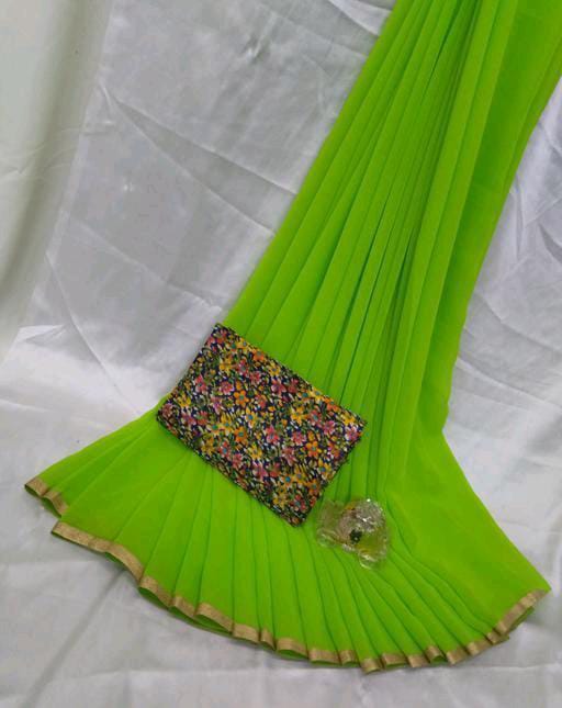 Alisha Fabulous Green Georgette Printed Sarees - Fashion Greet Alisha Fabulous Green Georgette Printed Sarees - Fashion Greet