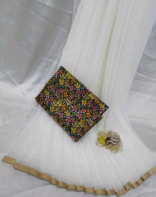 Alisha Fabulous White Georgette Printed Sarees - Fashion Greet Alisha Fabulous White Georgette Printed Sarees - Fashion Greet
