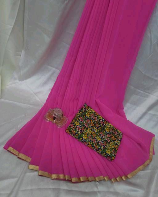 Alisha Fabulous Pink Georgette Printed Sarees - Fashion Greet Alisha Fabulous Pink Georgette Printed Sarees - Fashion Greet