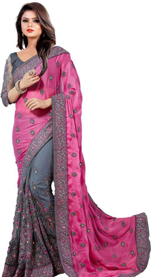 Myra Attractive Georgette Embroidered Sarees - Fashion Greet Myra Attractive Georgette Embroidered Sarees - Fashion Greet