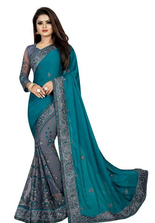 Myra Multi Georgette Embroidered Sarees - Fashion Greet Myra Multi Georgette Embroidered Sarees - Fashion Greet