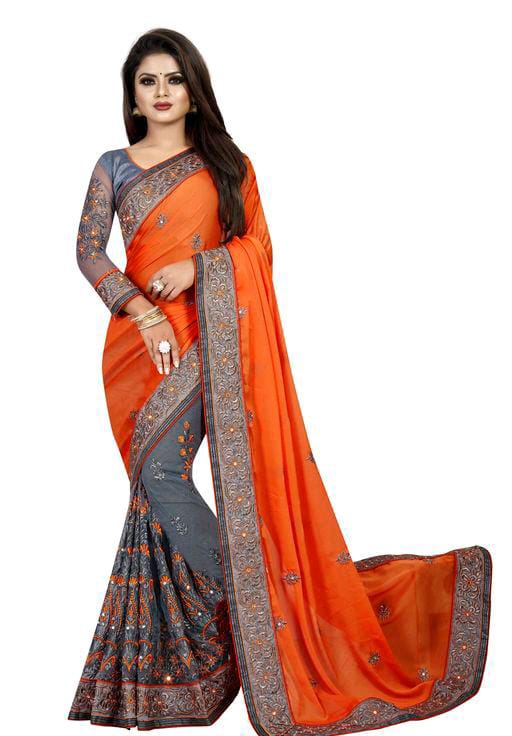 Myra Classy Georgette Embroidered Sarees - Fashion Greet Myra Classy Georgette Embroidered Sarees - Fashion Greet
