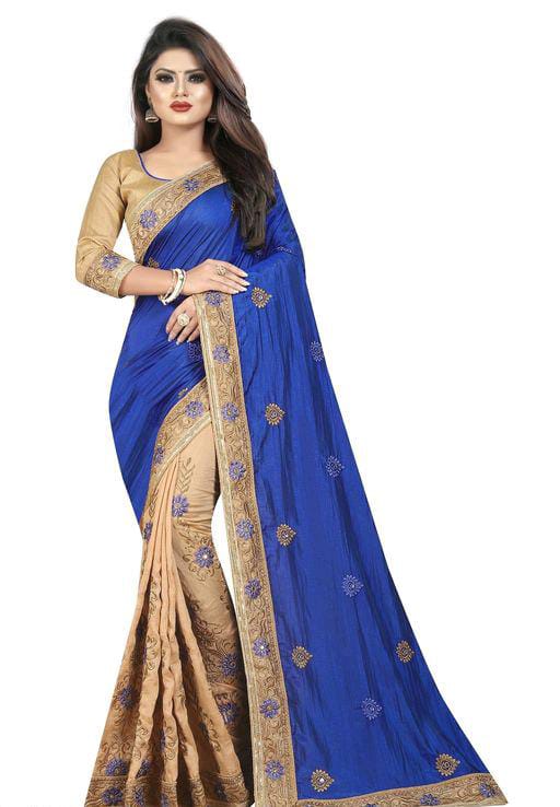 Myra Blue Georgette Embroidered Sarees - Fashion Greet Myra Blue Georgette Embroidered Sarees - Fashion Greet