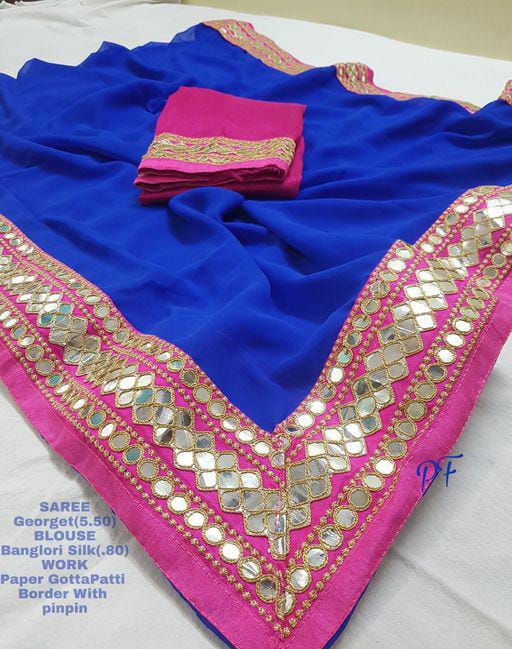 Myra Blue Attractive Women Sarees - Fashion Greet Myra Blue Attractive Women Sarees - Fashion Greet
