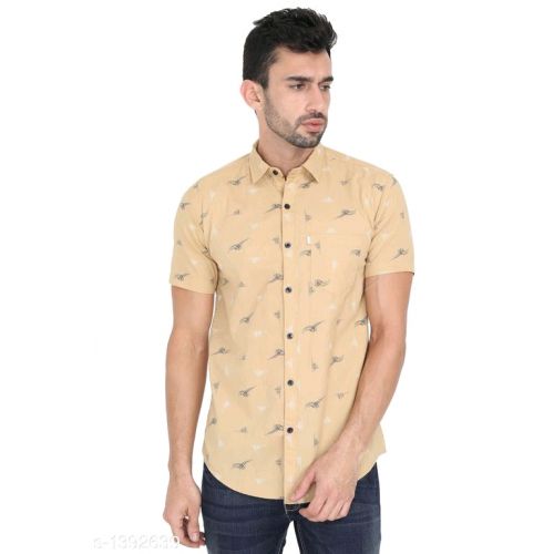 Stylish Trendy Yellow Printed Mens Shirts - Fashion Greet Stylish Trendy Yellow Printed Mens Shirts - Fashion Greet