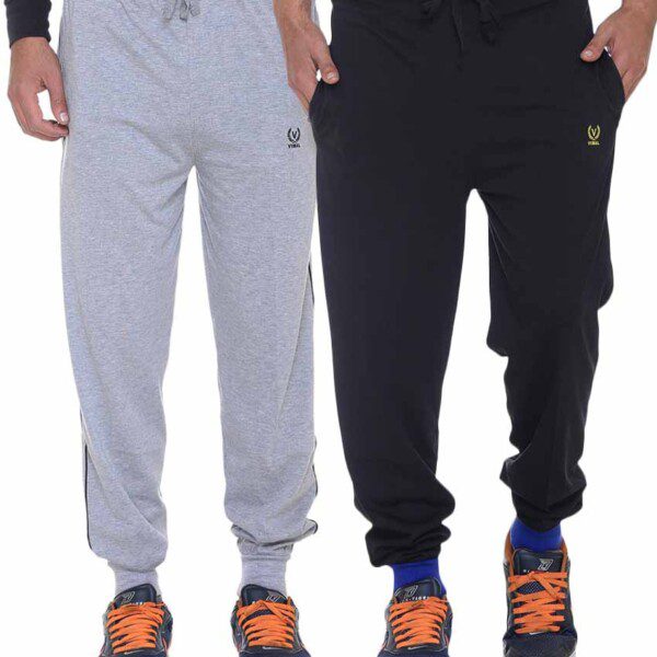 Seasons  Black Cotton Trackpants Pack of 2