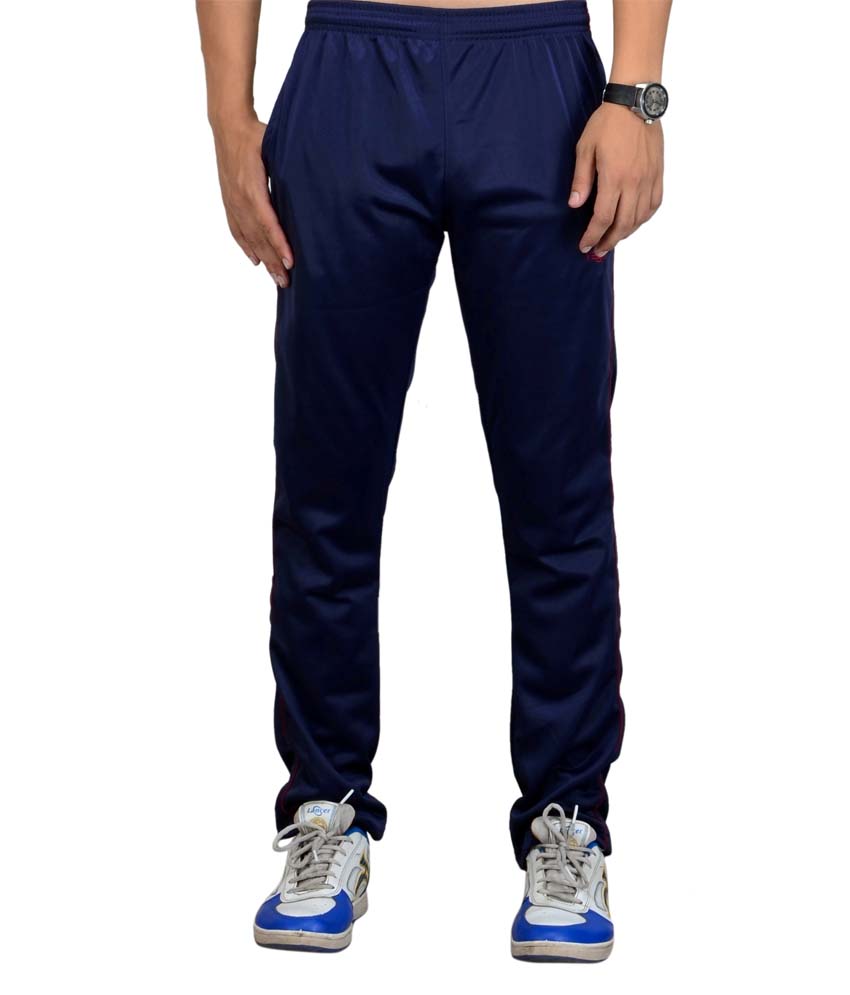 Seasons Navy Polyester Pencil Fit Track Pant - Fashion Greet Seasons Navy Polyester Pencil Fit Track Pant - Fashion Greet