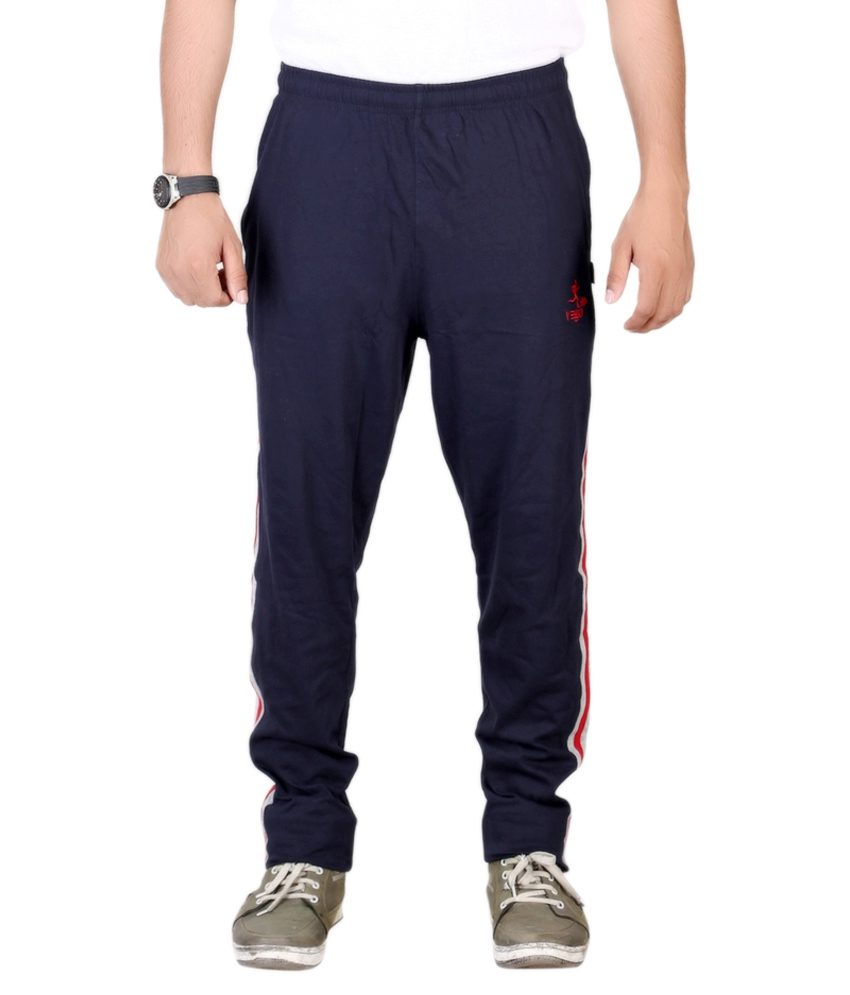 Seasons Navy Cotton Track Pant - Fashion Greet Seasons Navy Cotton Track Pant - Fashion Greet